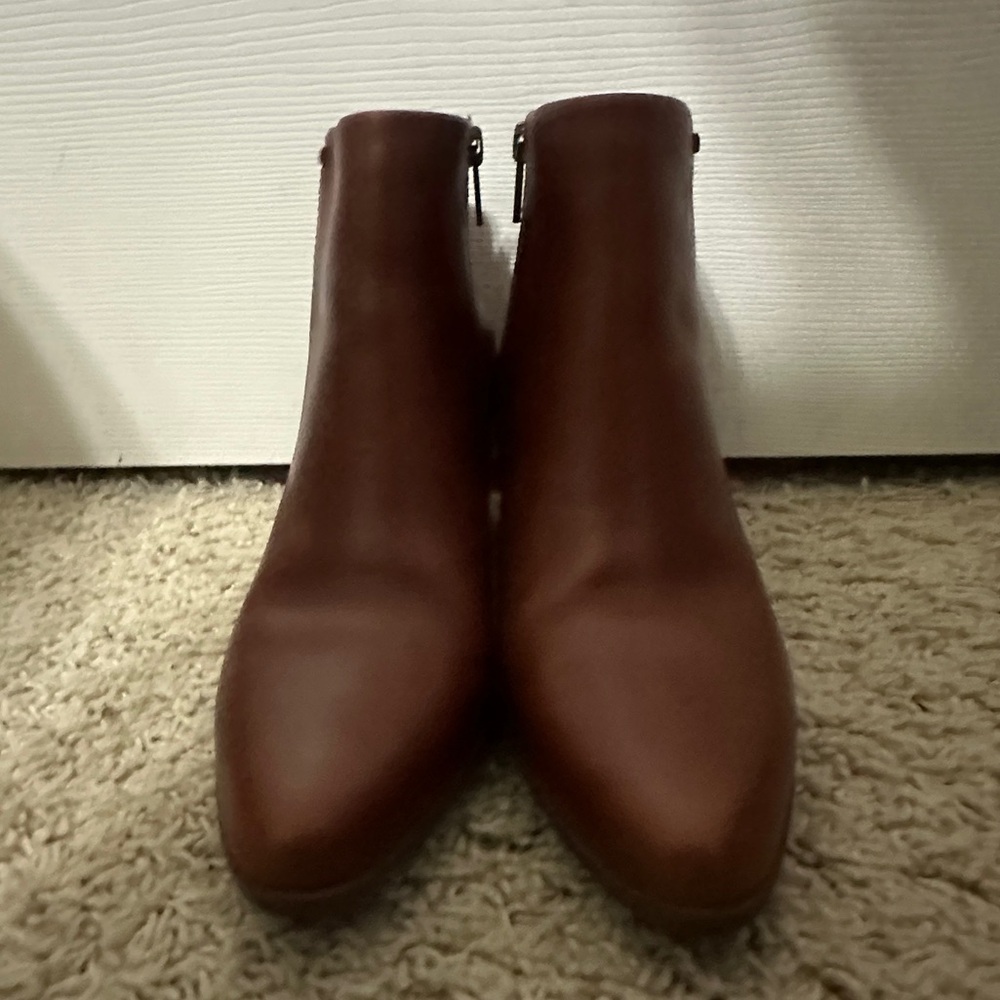 Rockport trutech booties ankle boots brown pointed toe side zipper